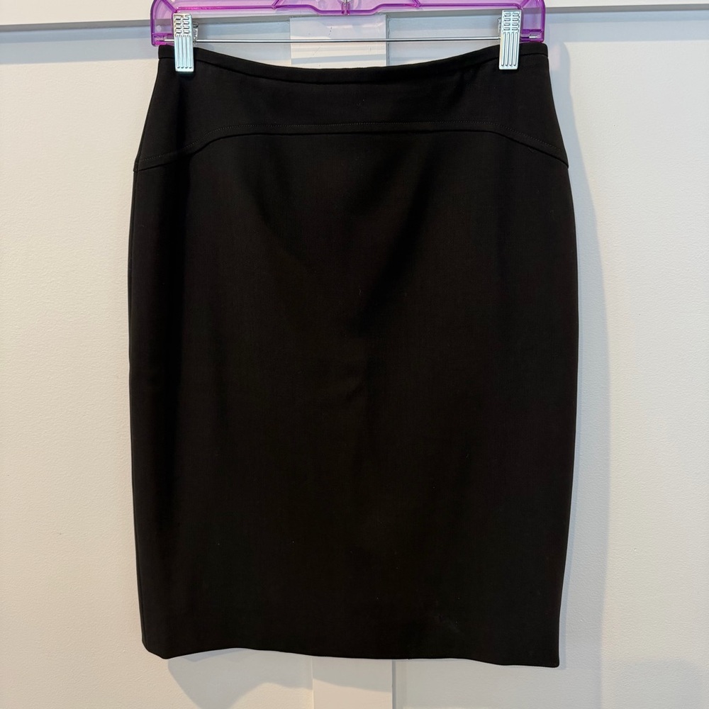 Amanda Wakeley London Women's Black Pencil Skirt Quiet Luxury Wool Lined 10